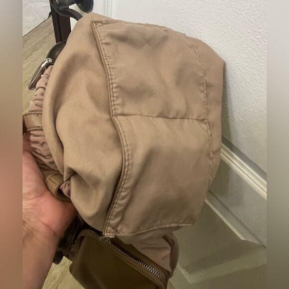 Prune beige nylon and faux leather Backpack handbag - Picture 11 of 11